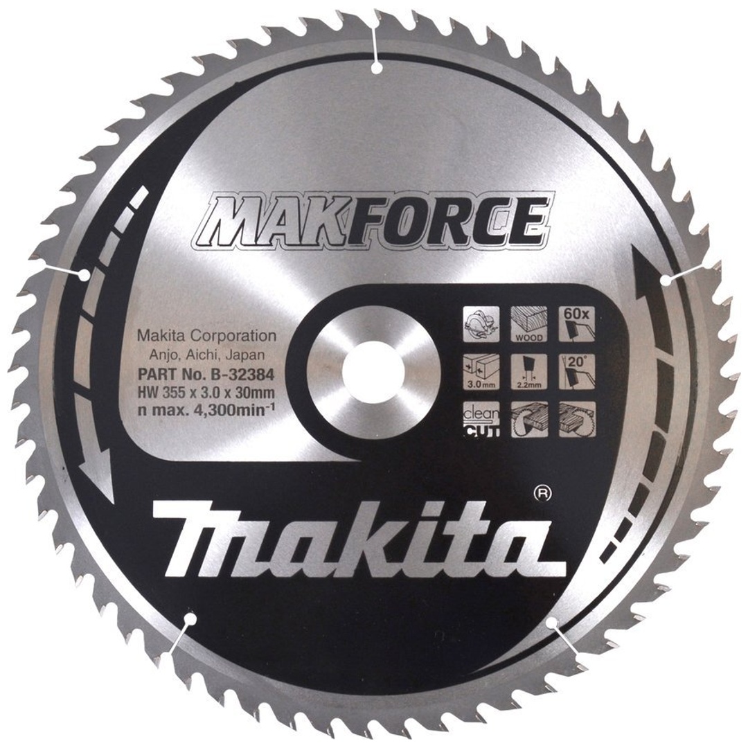 Makita Kreissägeblatt MAKFORCE 355/30 mm, 60 Zähne, 2,2 mm, Holz