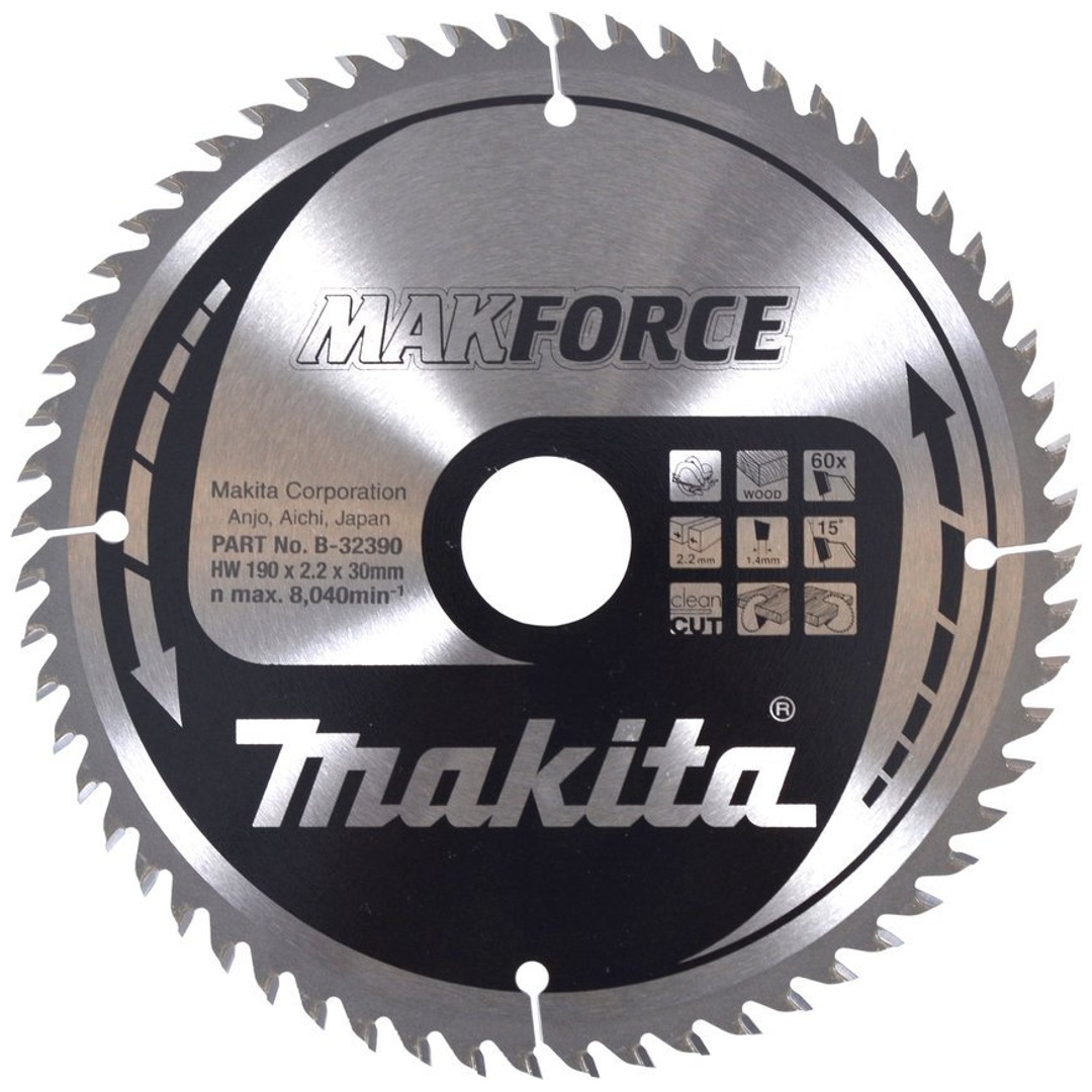 Makita Kreissägeblatt MAKFORCE 190/30 mm, 60 Zähne, 1,4 mm, Holz
