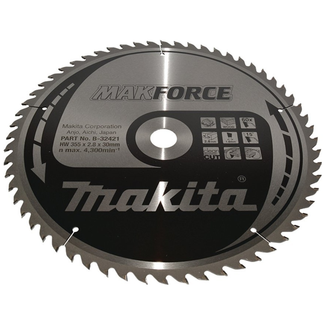 Makita Kreissägeblatt MAKFORCE 355/30 mm, 60 Zähne, 1,8 mm, Holz