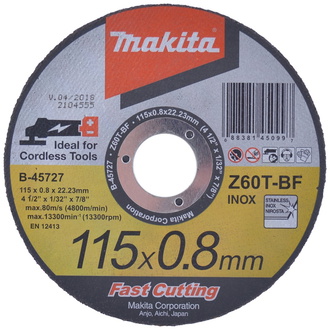 Makita Trennscheibe INOX, Ø 115 mm, 0,8 mm, Z60T-BF, INOX