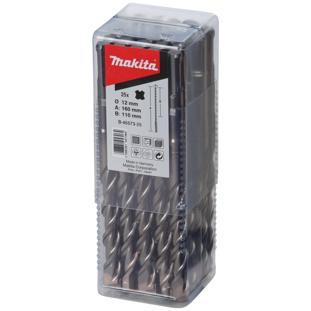Makita HM Bohrer V-PLUS, Ø 12,0 mm, Länge 160 mm, SDS-plus, 25 Stk.