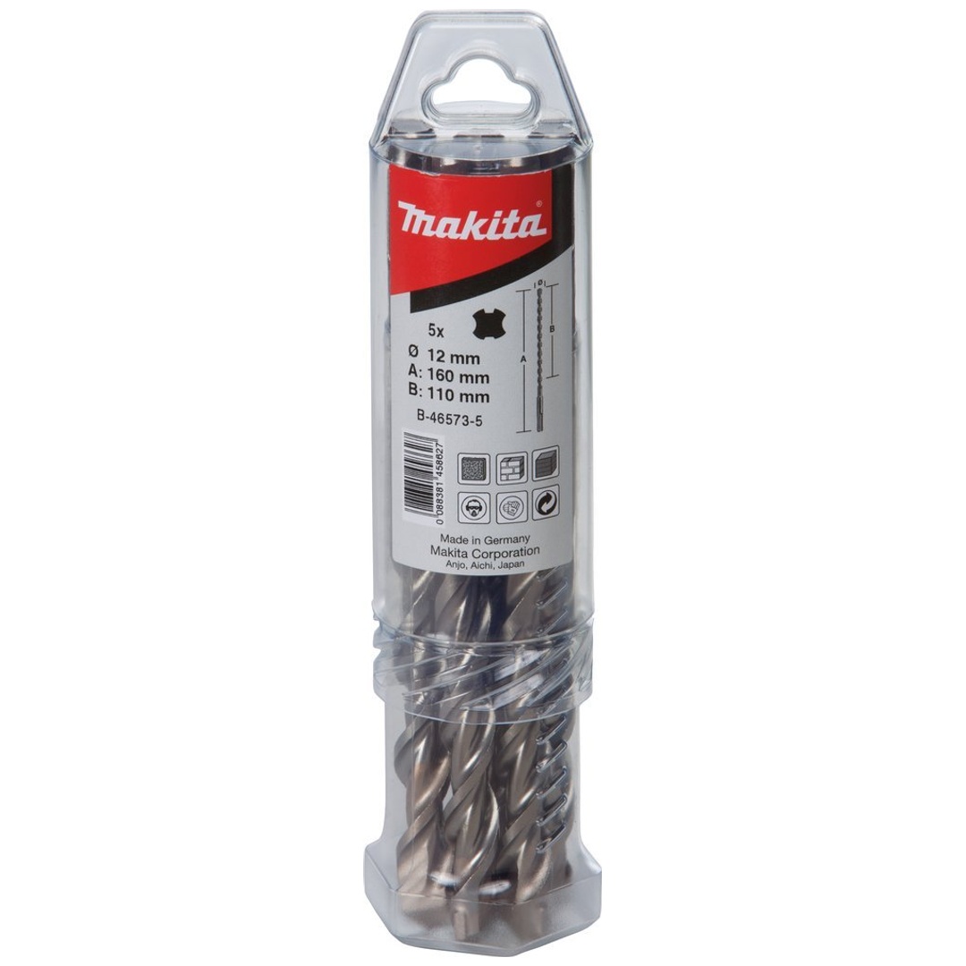 Makita HM Bohrer V-PLUS, Ø 12,0 mm, Länge 160 mm, SDS-plus, 5 Stk.