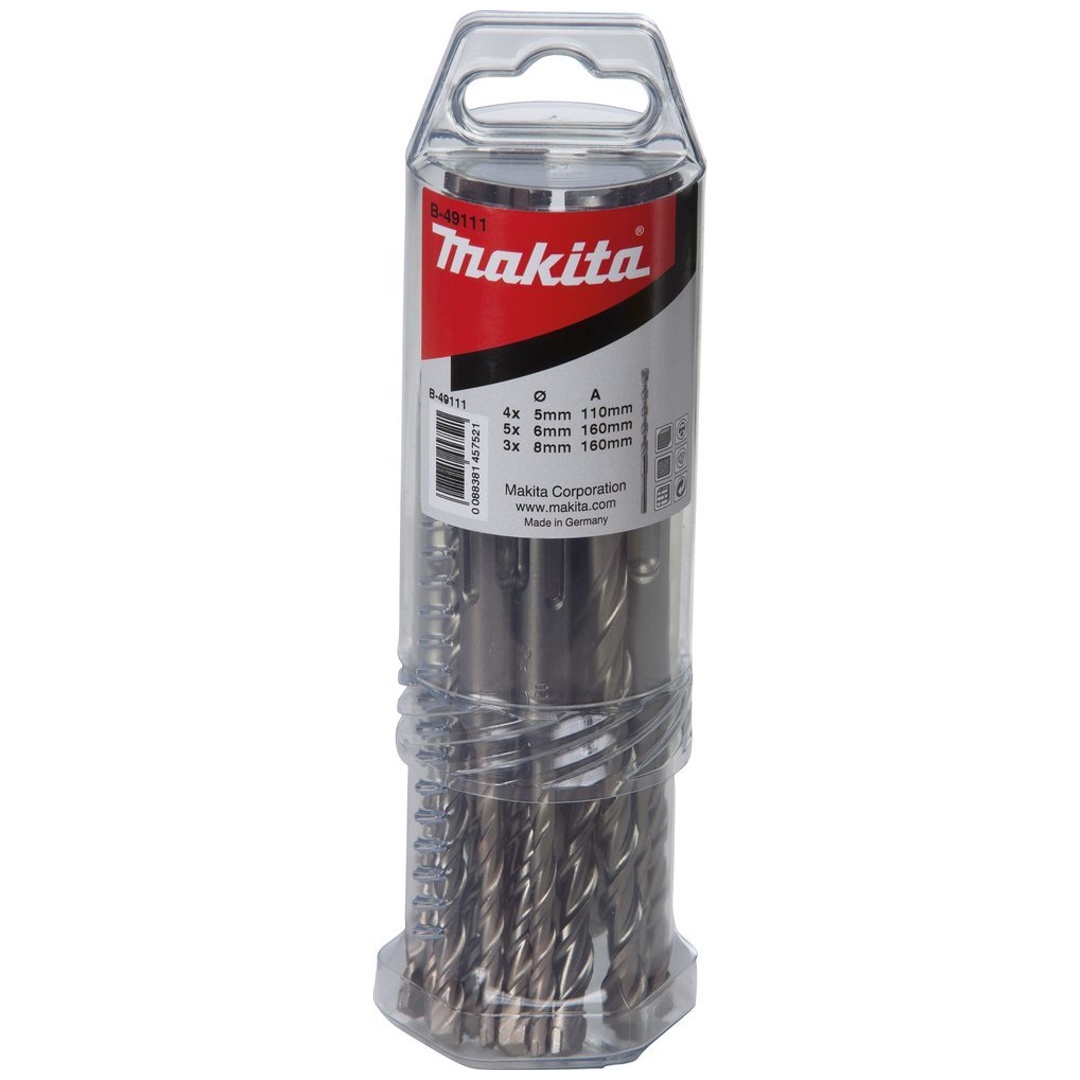 Makita HM Bohrer-Set V-PLUSNr. 5 4x Ø 5 x 110 mm, 5x Ø 6 x 160 mm und 3x Ø 8 x 160 mm, SDS-plus