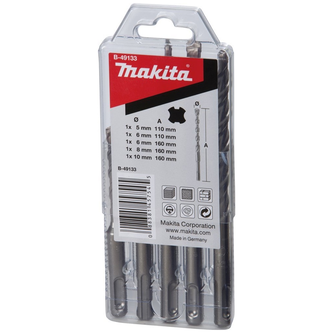 Makita HM Bohrer-Set V-PLUSNr. 7 Ø 5/6 mm x 110 mm und Ø 6/8/10 mm x 160 mm, SDS-plus