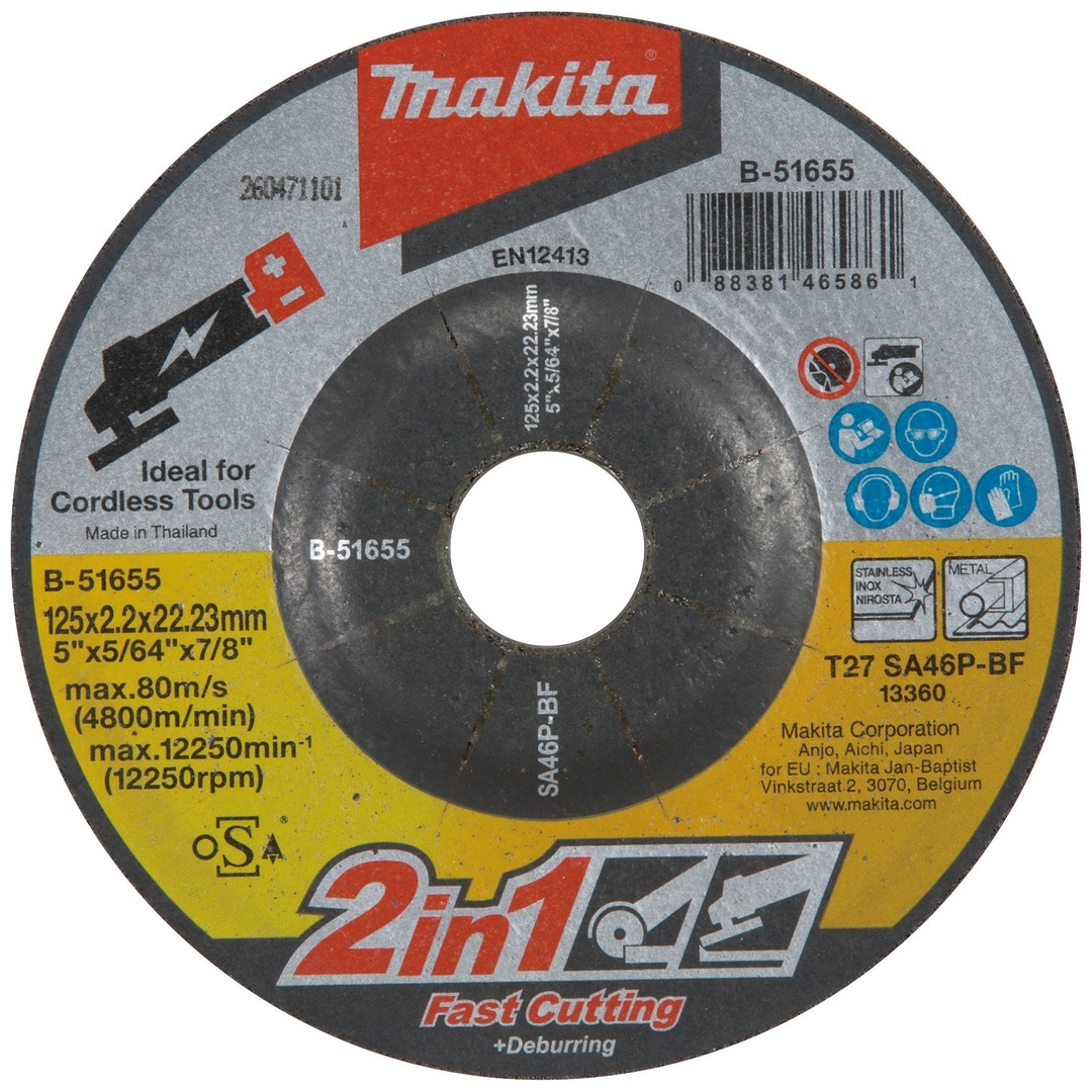 Makita Schruppscheibe 2in1, Ø 125 mm, 2,2 mm, Trennen/Schleifen, SA46P-BF