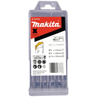 Makita HM Bohrer-Set Ø 6 x 110 mm, 2x Ø 8 x 160 mm, 2x Ø 10 x 160 mm, SDS-plus