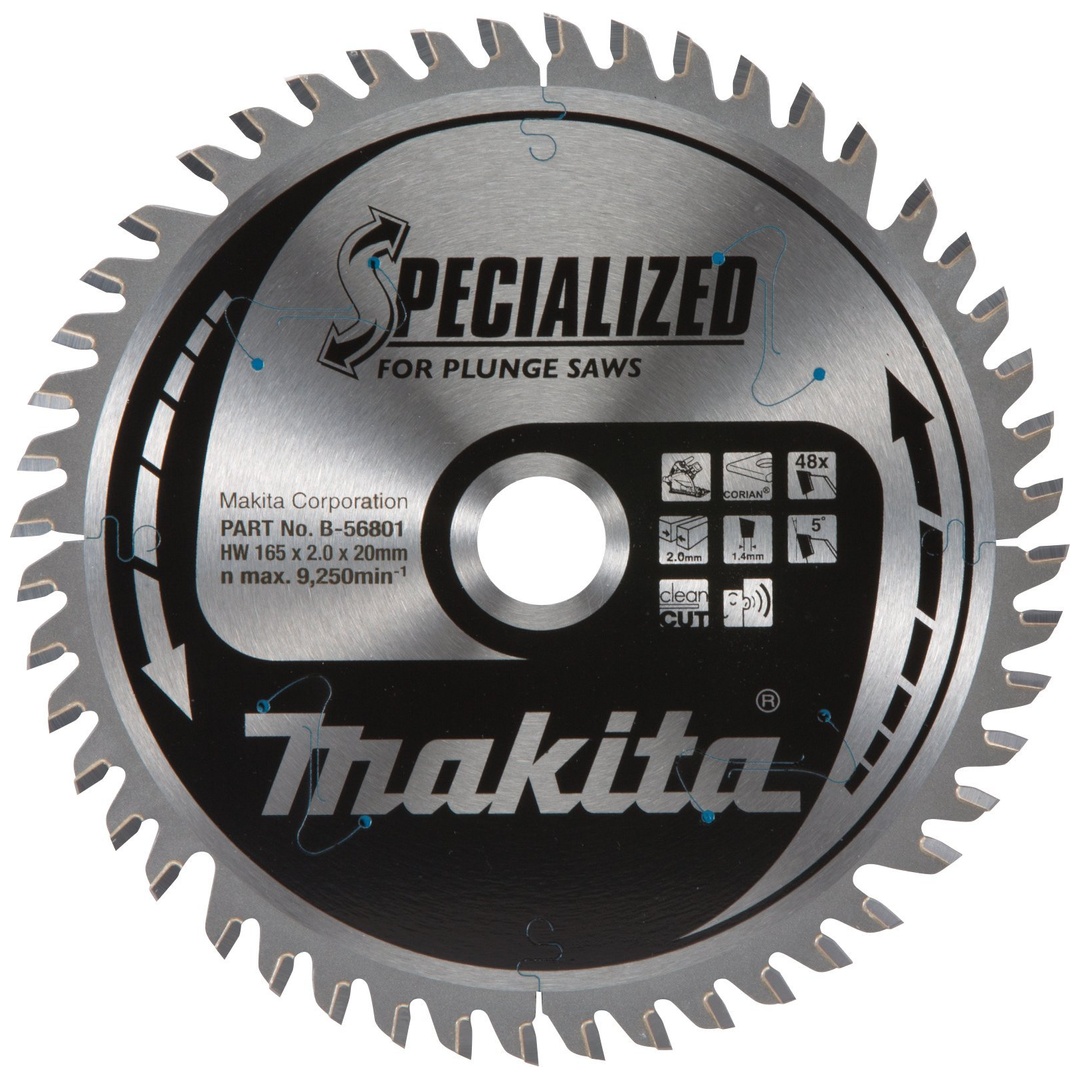 Makita SPECIALIZED Sägeblatt 165x20x48Z, Art.Nr. B-56801