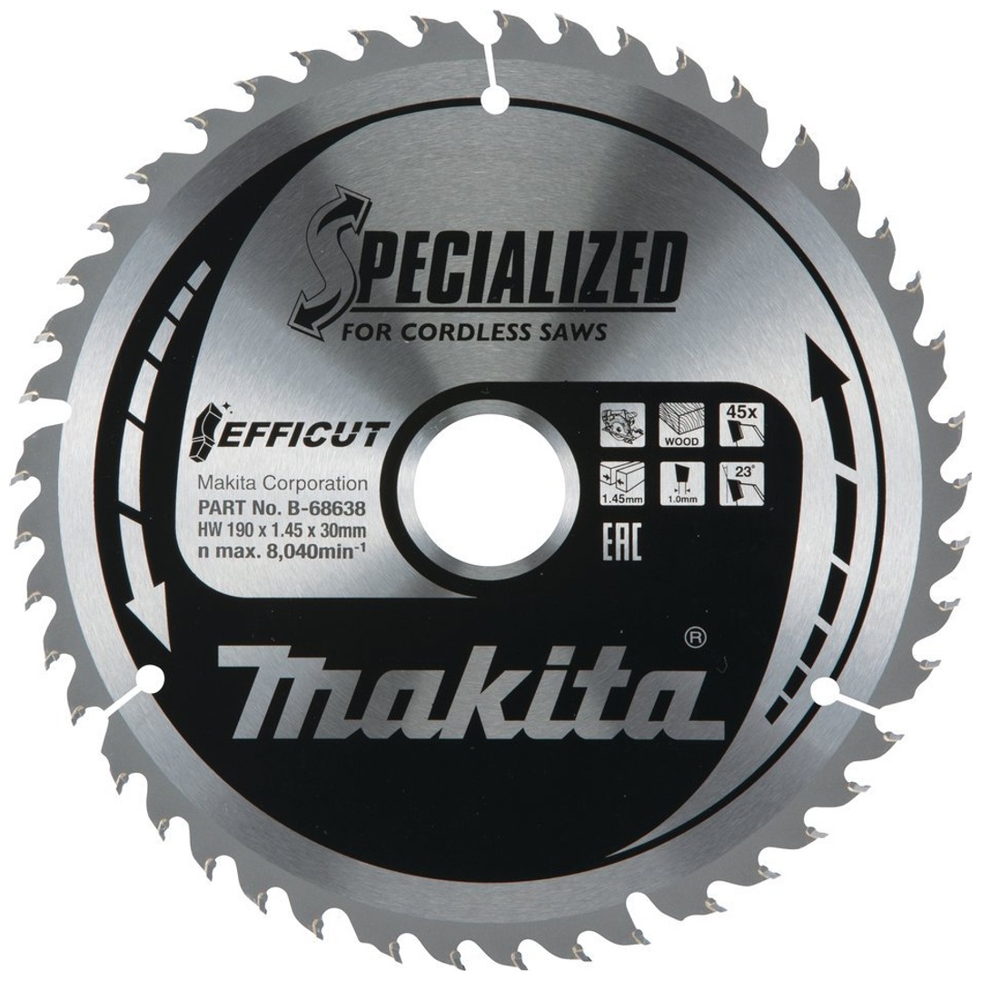 Makita Sägeblatt 190x1,45x30, 45Z EFFICUT Holz