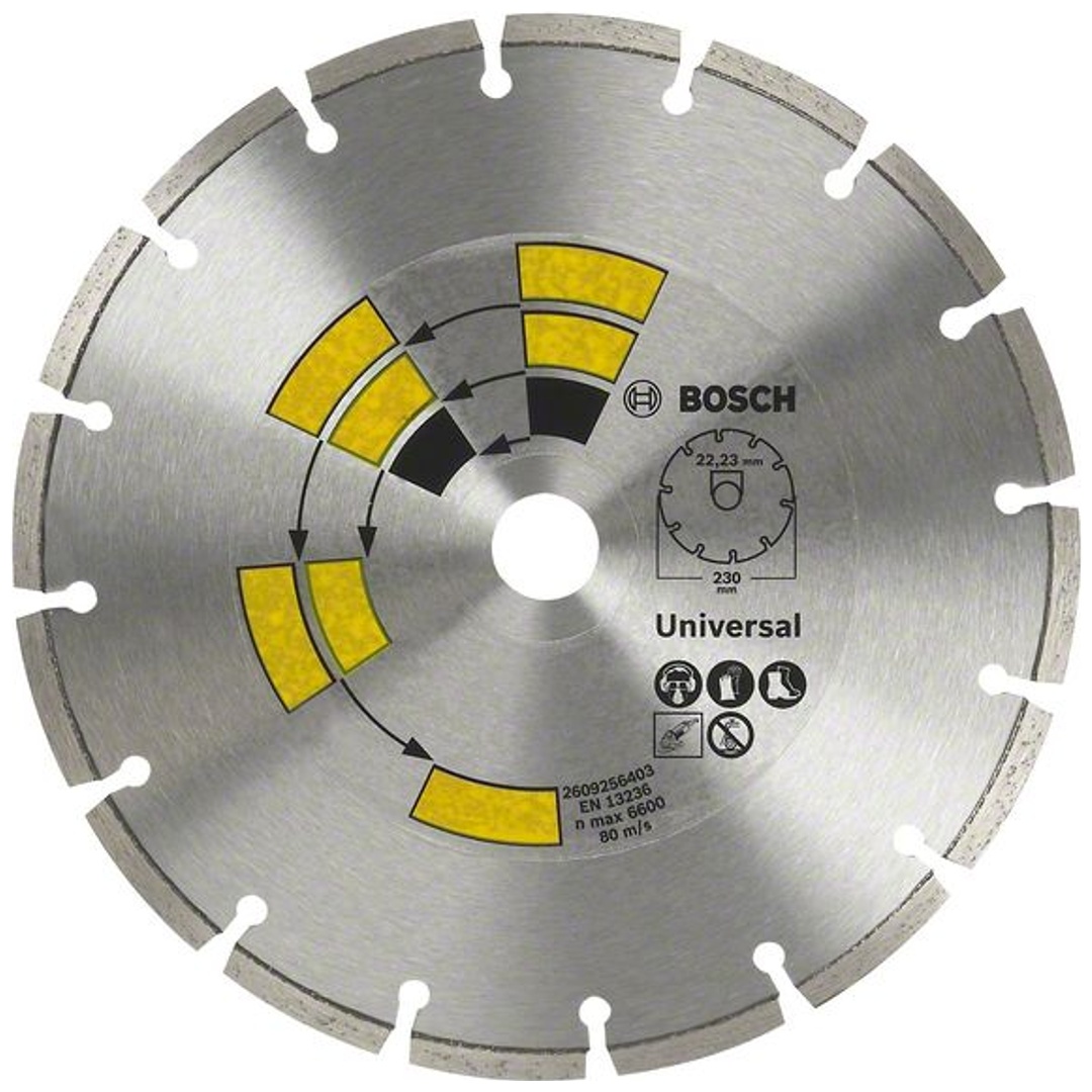 Bosch Diamanttrennscheibe Universal, 115 x 22,23 x 1,7 x 7,0 mm