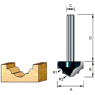 Makita Fräser Rundkanten 6 mm, Art.Nr. D-09547