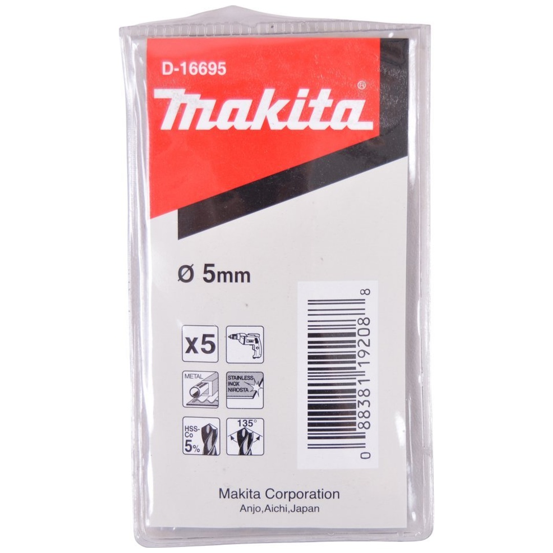 Makita HSS Co Metallbohrer, Ø 5,0 mm, Länge 86 mm, 5 Stk.