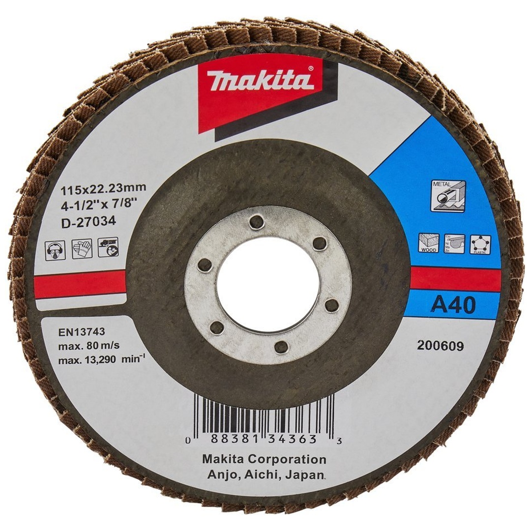 Makita Fächerschleifscheibe 115 mm, A40