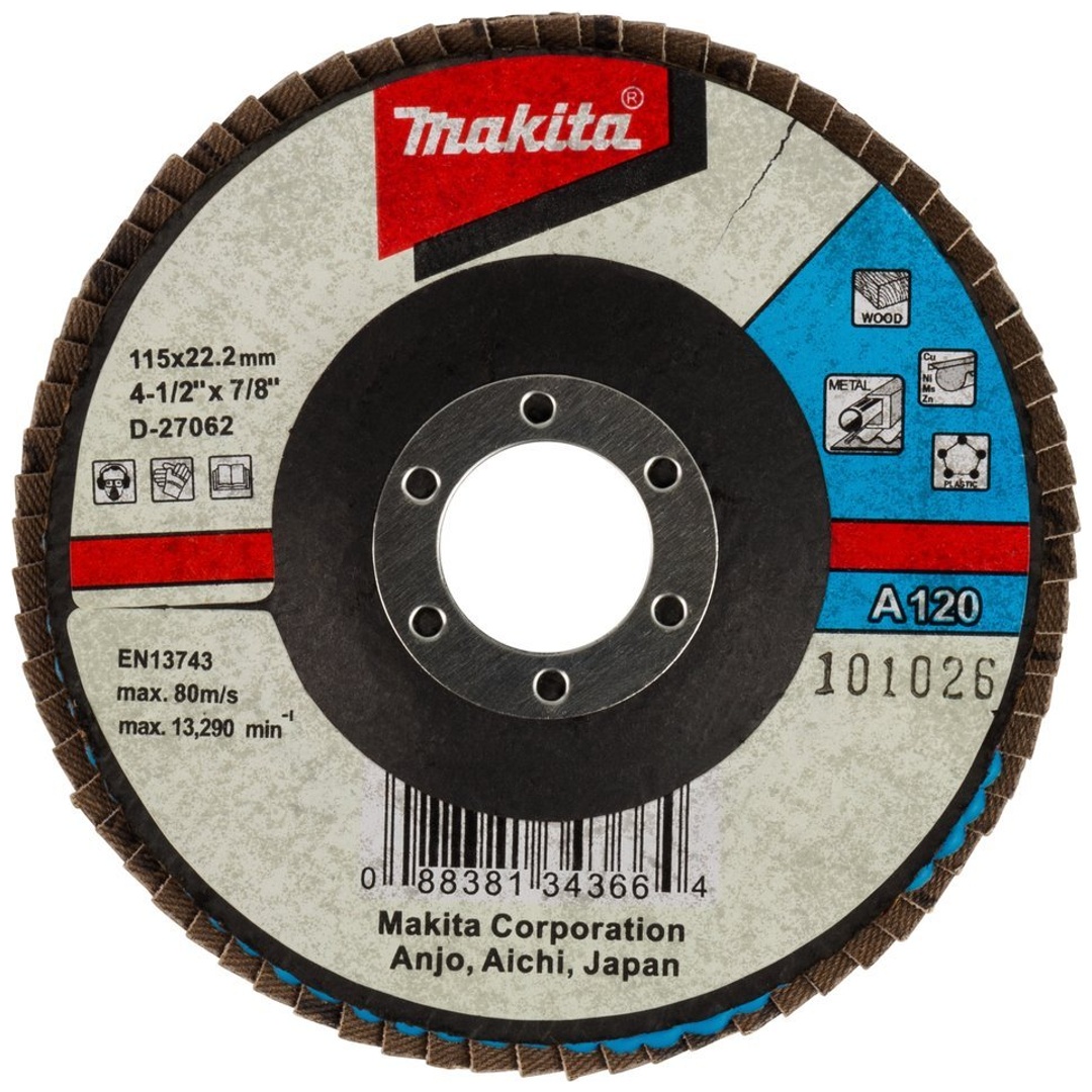 Makita Fächerschleifscheibe 115 mm, A120