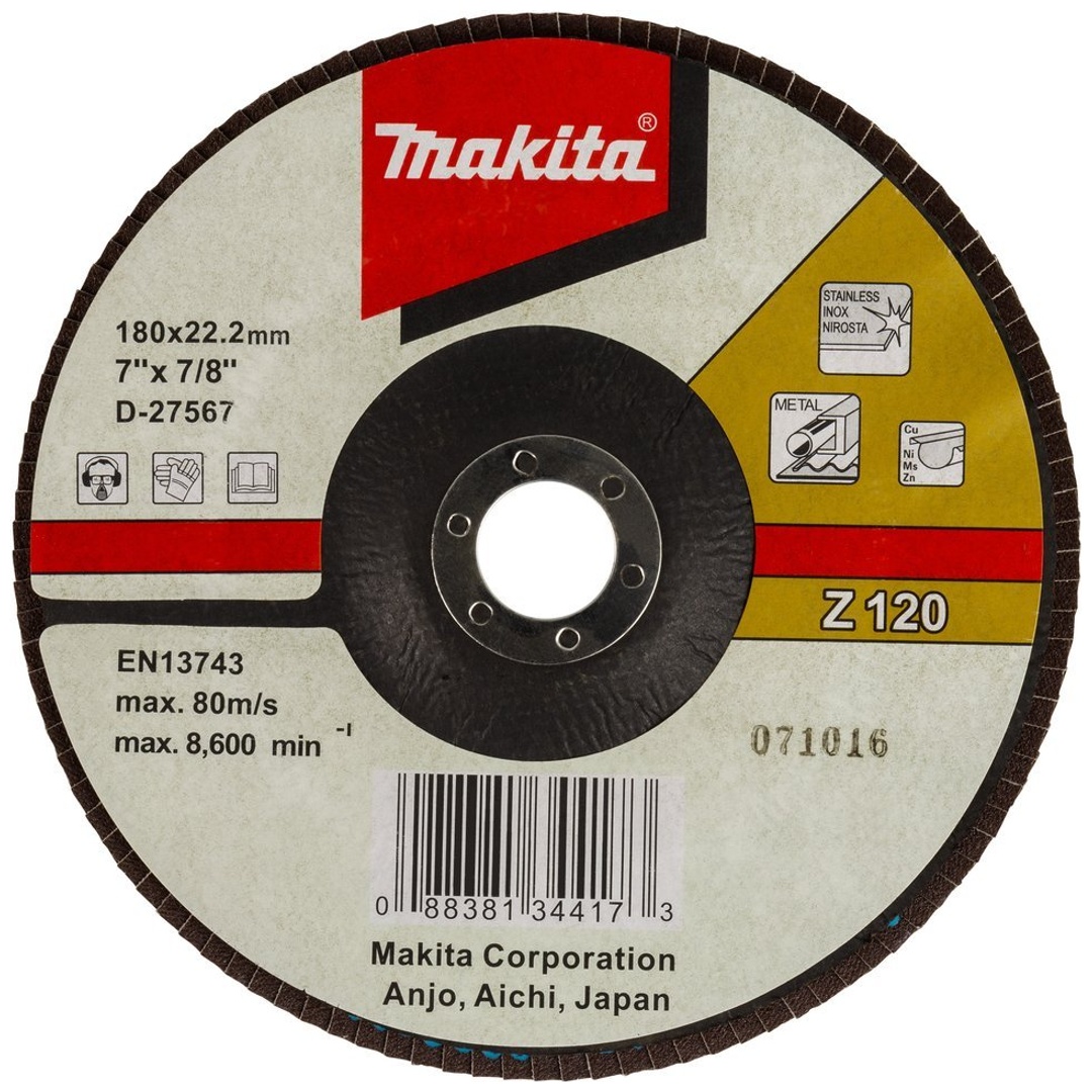 Makita Fächerschleifscheibe 180 mm, Z120
