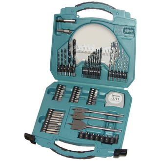 Makita Bohrer-Bit-Set 71-tlg. Holz-, Stein-, Metall-, Flachfräsbohrer, Bits…