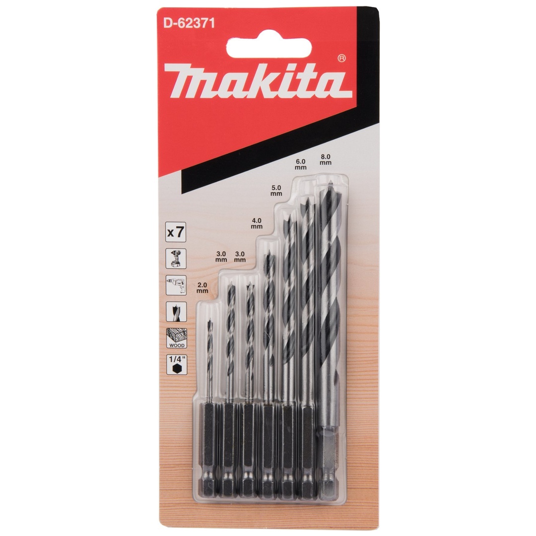 Makita Holzbohrer-Set 7-tlg. Ø 2 - 8mm, 1/4 6-kant
