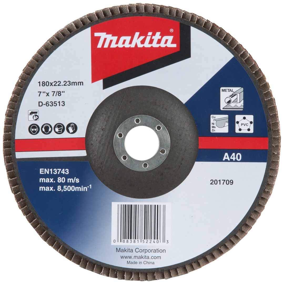 Makita Fächerschleifscheibe 180 mm A40