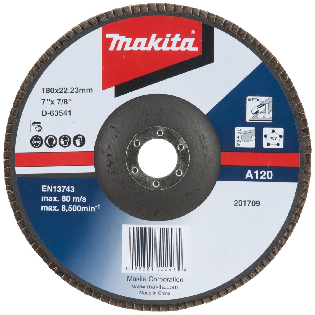 Makita Fächerschleifscheibe 180 mm A120