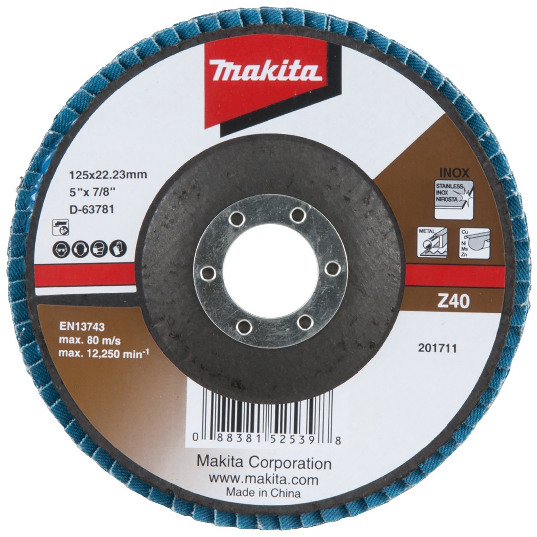Makita Fächerschleifscheibe 125 mm Z40, abgewinkelt