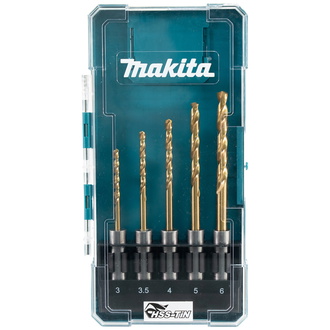 Makita HSS-TiN Metallbohrer-Set Ø 3/3,5/4/5/6mm, 90 - 129 mm, SDS-plus, 5-tlg.