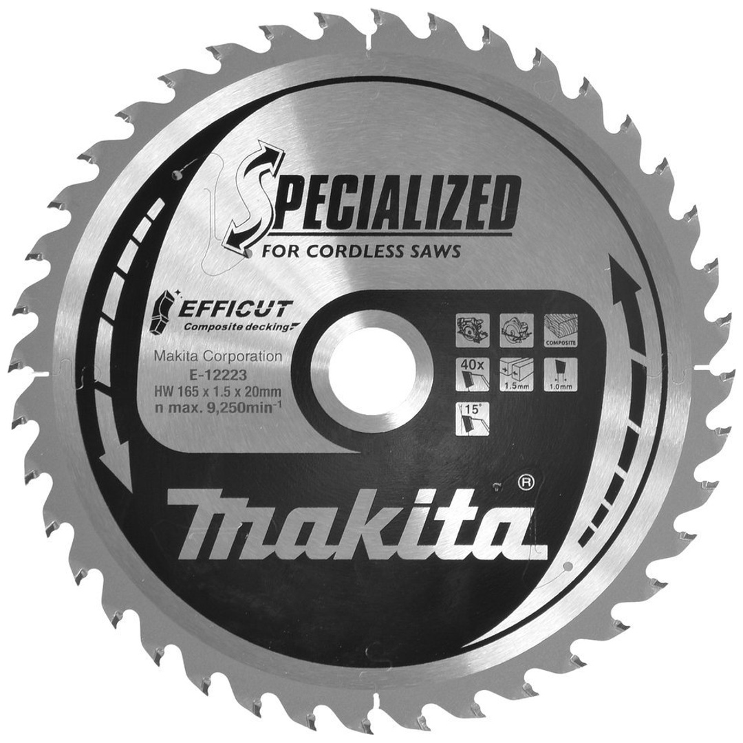 Makita Sägeblatt 165x1,5x20, 40Z EFFICUT WPC/Holz