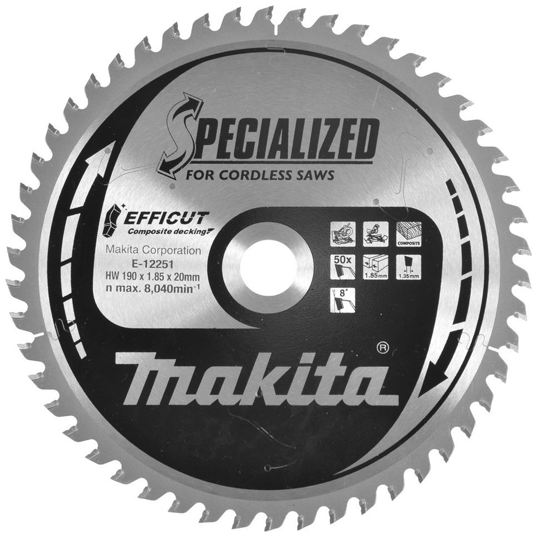 Makita Sägeblatt 190x1,85x20, 50Z EFFICUT WPC/Holz