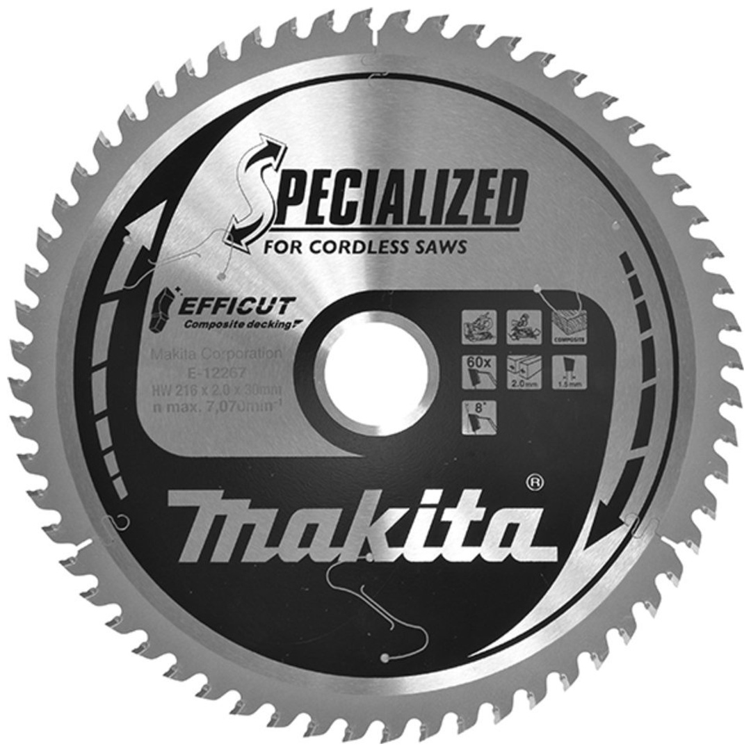 Makita Sägeblatt 216x2,0x30, 60Z EFFICUT WPC/Holz