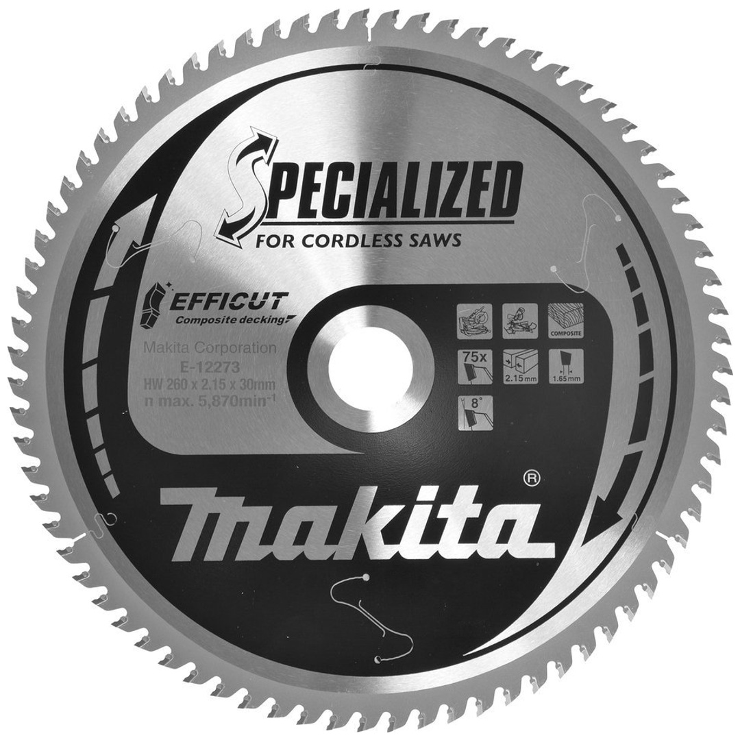 Makita Sägeblatt 260x2,15x30, 75Z EFFICUT WPC/Holz
