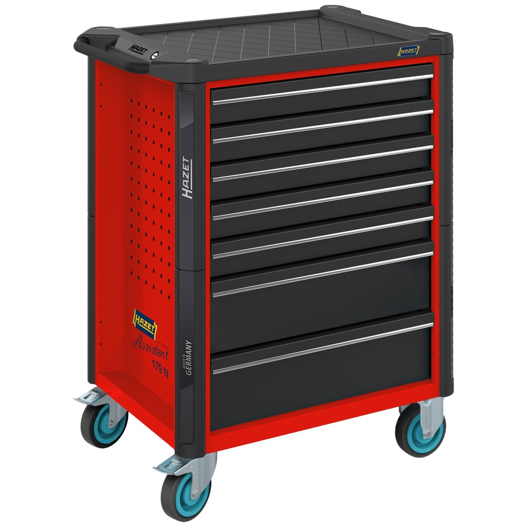 Hazet Werkstattwagen Assistent 179N, einzeln 179N-7-RAL3020, (LxBxH) 785 x 518 x 1020 mm, Schubladen, flach: 5× 81 x 522 x 398 mm, Schubladen, hoch: 2