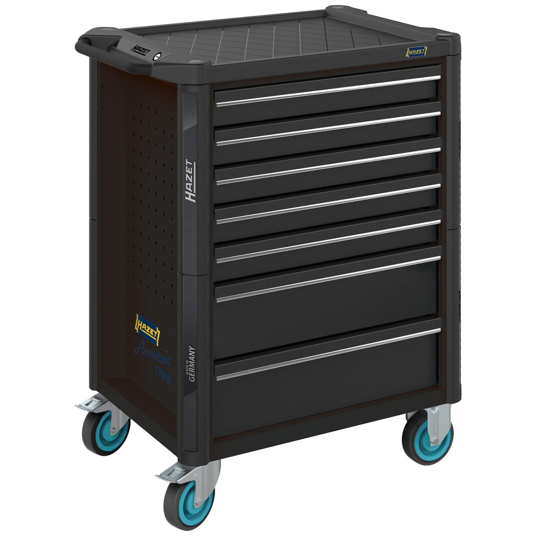Hazet Werkstattwagen Assistent 179N, einzeln 179N-7-RAL9005, (LxBxH) 785 x 518 x 1020 mm, Schubladen, flach: 5× 81 x 522 x 398 mm, Schubladen, hoch: 2