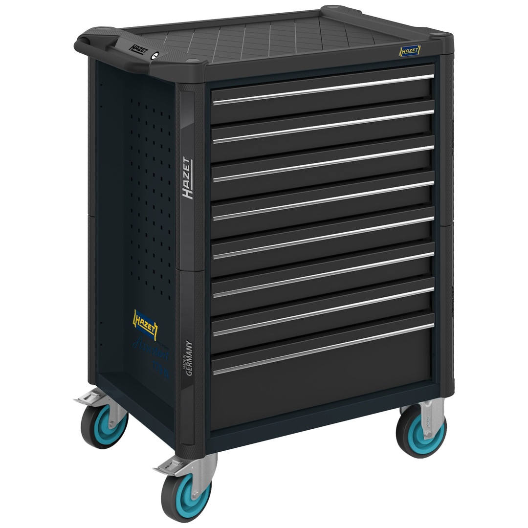 Hazet Werkstattwagen Assistent 179N, einzeln 179N-8-RAL7021, (LxBxH) 785 x 518 x 1020 mm, Schubladen, flach: 7× 81 x 522 x 398 mm, Schubladen, hoch: 1
