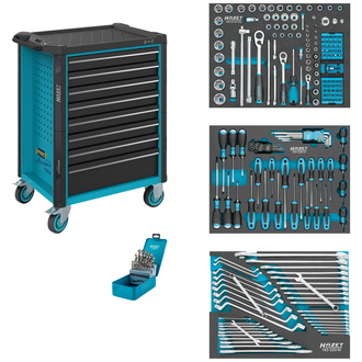 Hazet Werkstattwagen Assistent 179N-8/228, Schubladen, flach: 7?x 81?x?522?x?398 mm, Schubladen, hoch: 1?x 166?x?522?x?398 mm, Anzahl Werkzeuge: 228