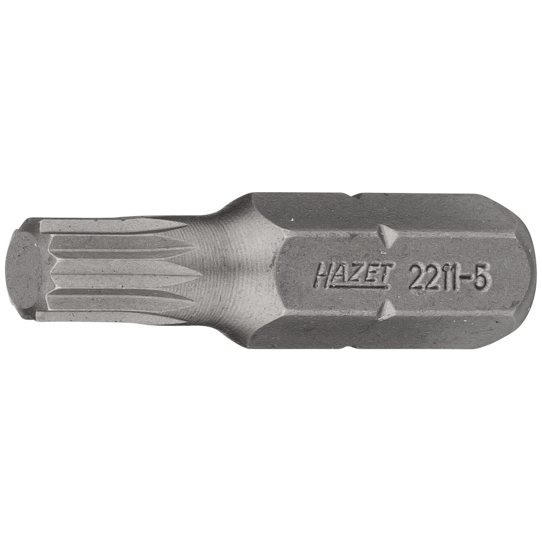 Hazet Bit 1/4 (6,3 mm) Sechskant massiv, Innen Vielzahn Profil XZN, SW M5