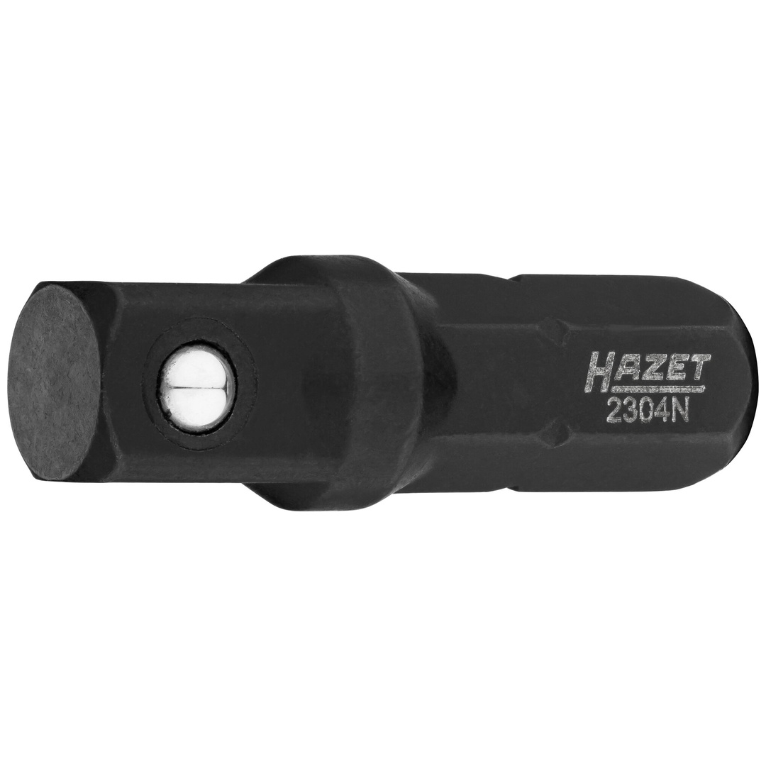 Hazet Adapter 2304N, 1/4 (6,3 mm) Sechskant massiv, 1/4 (6,3 mm) Vierkant massiv, Länge 25 mm