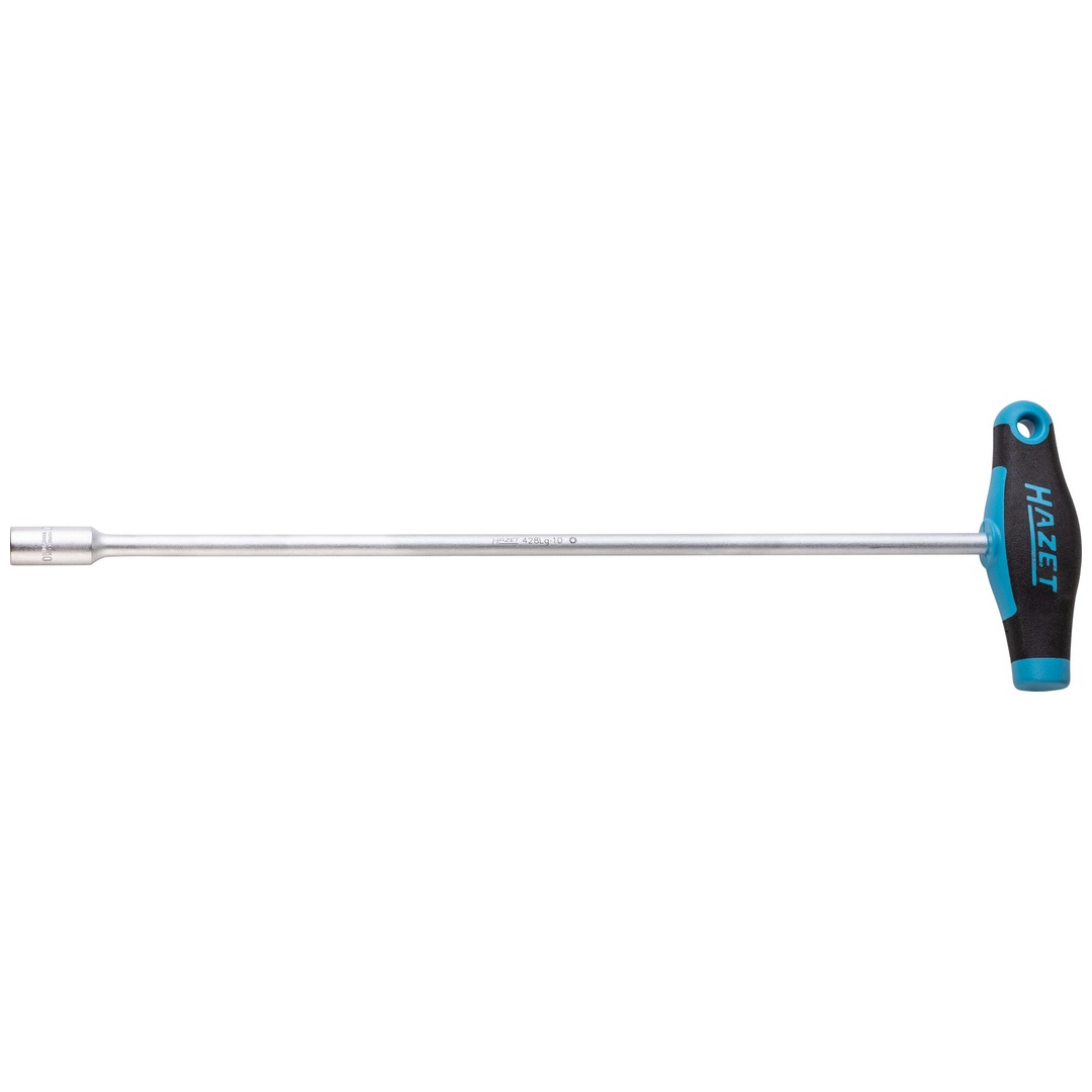 Hazet Steckschlüssel, mit T-Griff 428LG-10, Außen Sechskant Profil, SW 10 mm