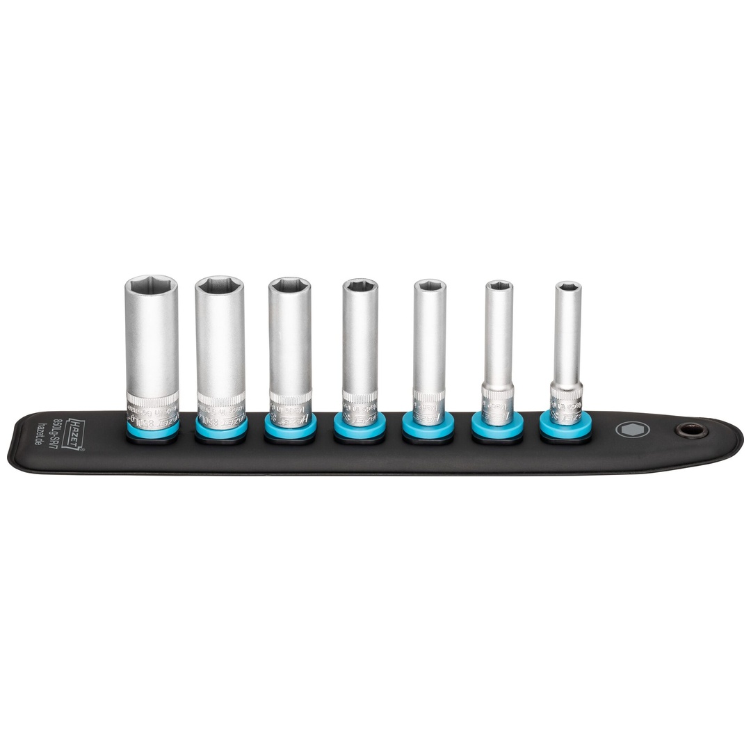 Hazet SmartRail mit 7 Steckplätzen 1/4 (6,3 mm) Vierkant hohl, Außen Sechskant-Tractionsprofil, 7-tlg., 5,5, 6, 7, 8, 10, 12, 13