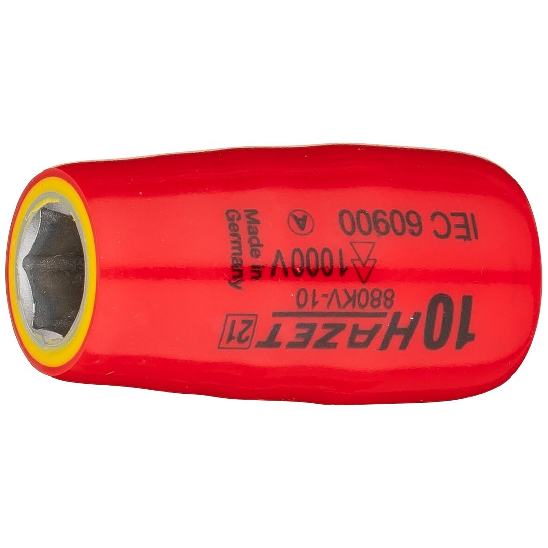 Hazet Steckschlüsseleinsatz, schutzisoliert 3/8 (10 mm) Vierkant hohl, Außen Sechskant-Tractionsprofil, SW 10 mm