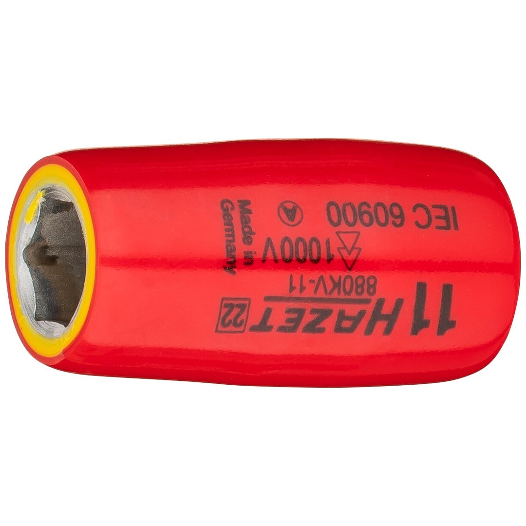 Hazet Steckschlüsseleinsatz, schutzisoliert 3/8 (10 mm) Vierkant hohl, Außen Sechskant-Tractionsprofil, SW 11 mm
