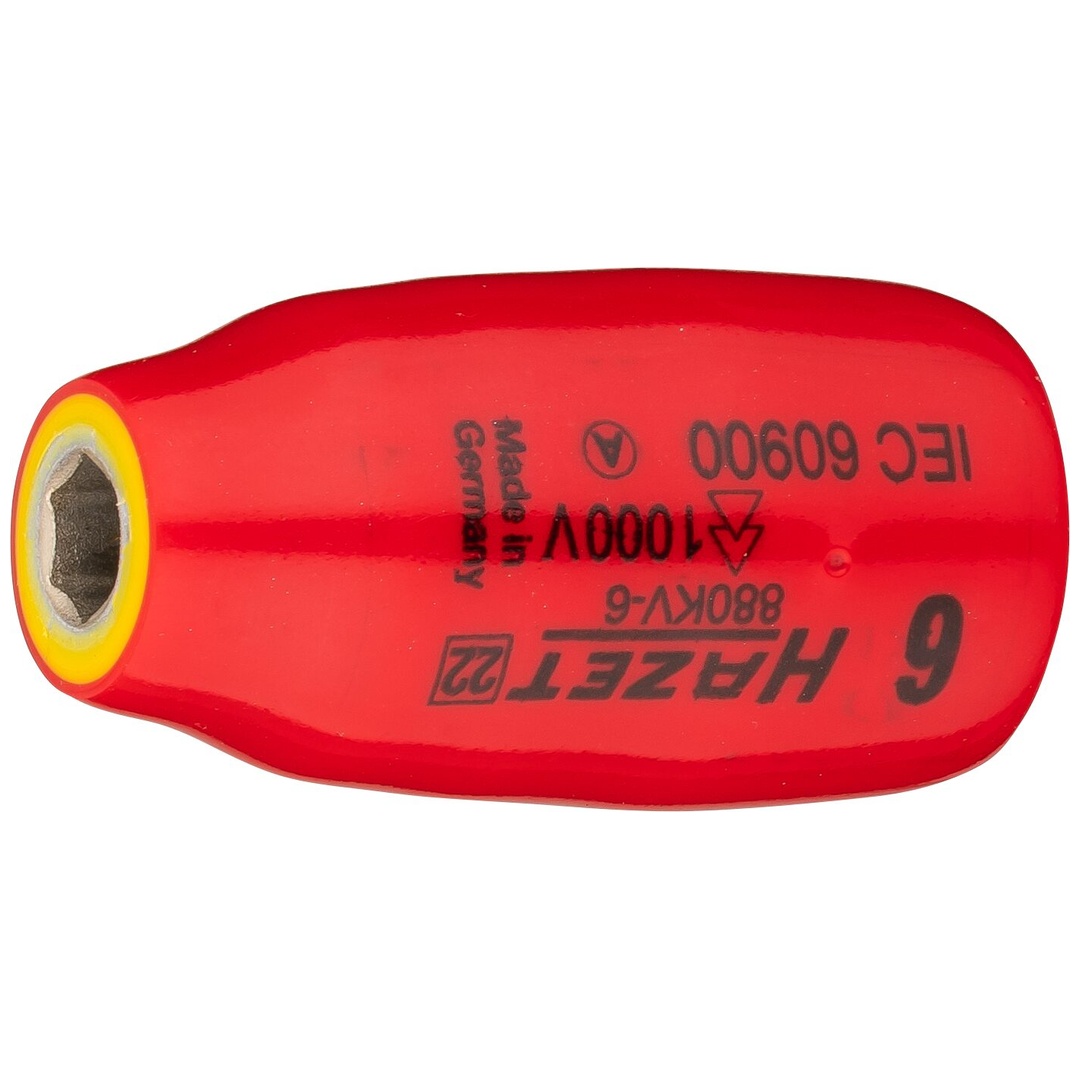 Hazet Steckschlüsseleinsatz, schutzisoliert 3/8 (10 mm) Vierkant hohl, Außen Sechskant-Tractionsprofil, SW 6 mm
