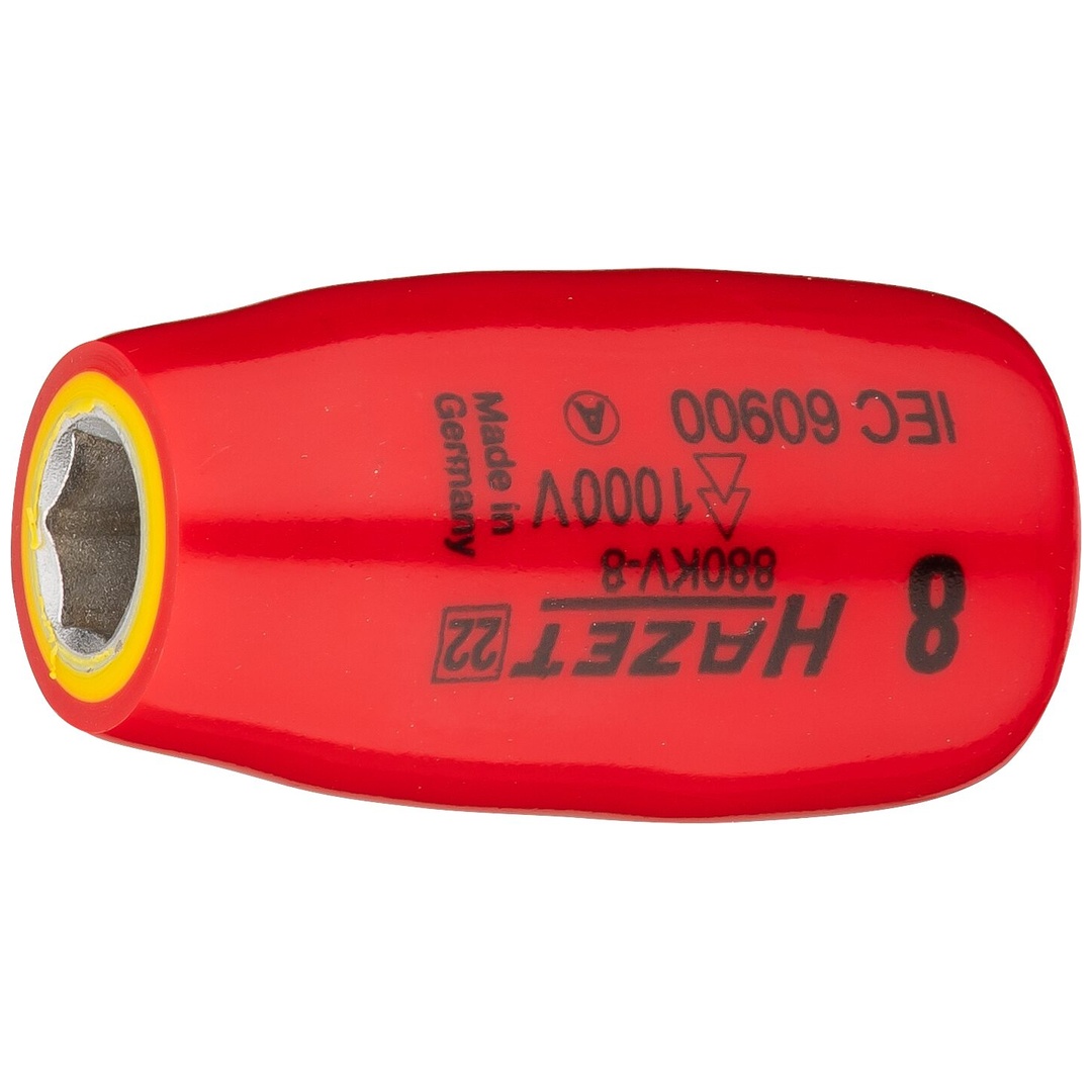 Hazet Steckschlüsseleinsatz, schutzisoliert 3/8 (10 mm) Vierkant hohl, Außen Sechskant-Tractionsprofil, SW 8 mm