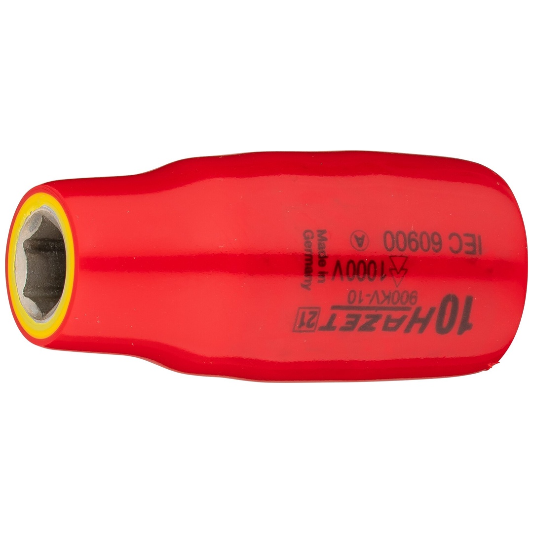 Hazet Steckschlüsseleinsatz, schutzisoliert 1/2 (12,5 mm) Vierkant hohl, Außen Sechskant-Tractionsprofil, SW 10 mm