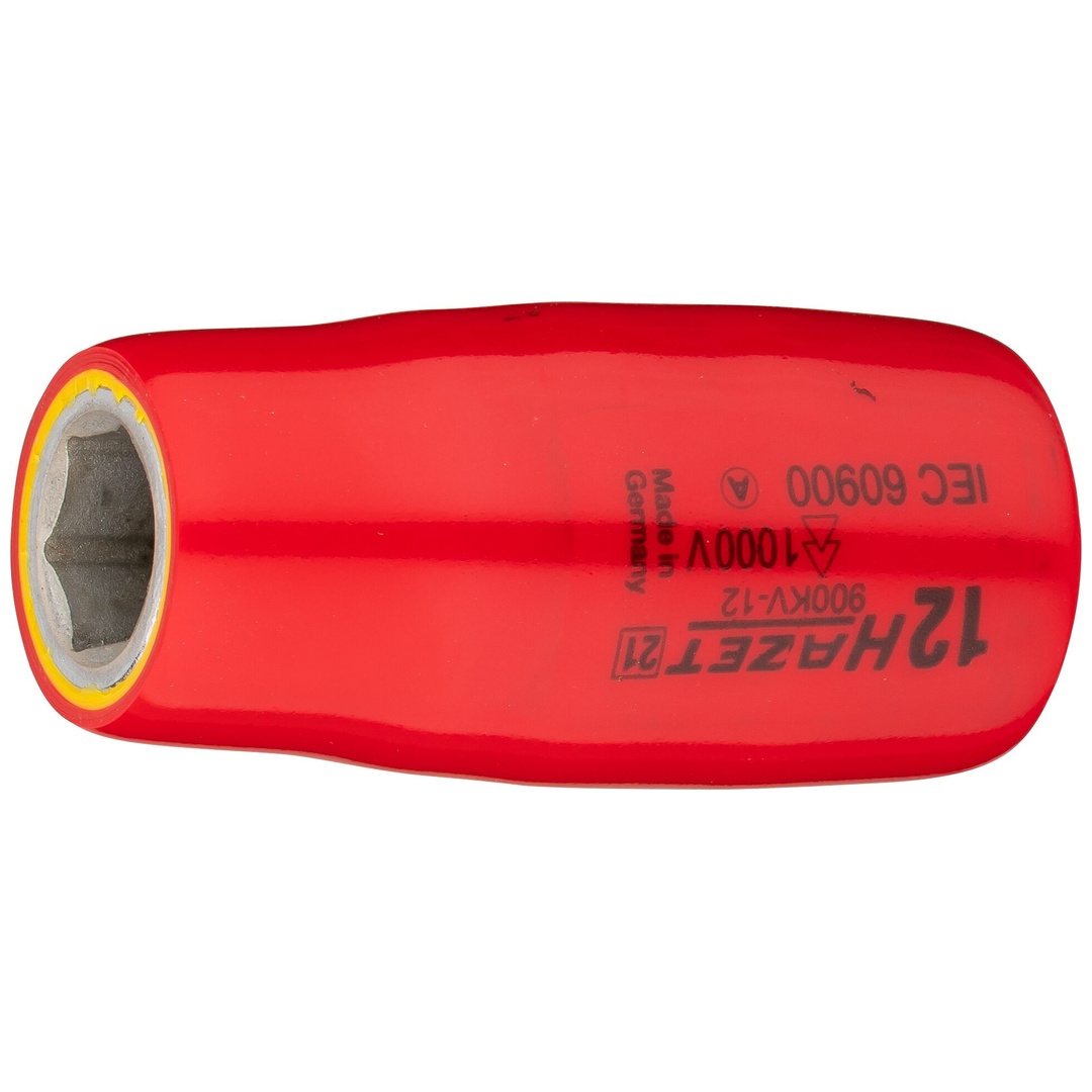 Hazet Steckschlüsseleinsatz, schutzisoliert 1/2 (12,5 mm) Vierkant hohl, Außen Sechskant-Tractionsprofil, SW 12 mm