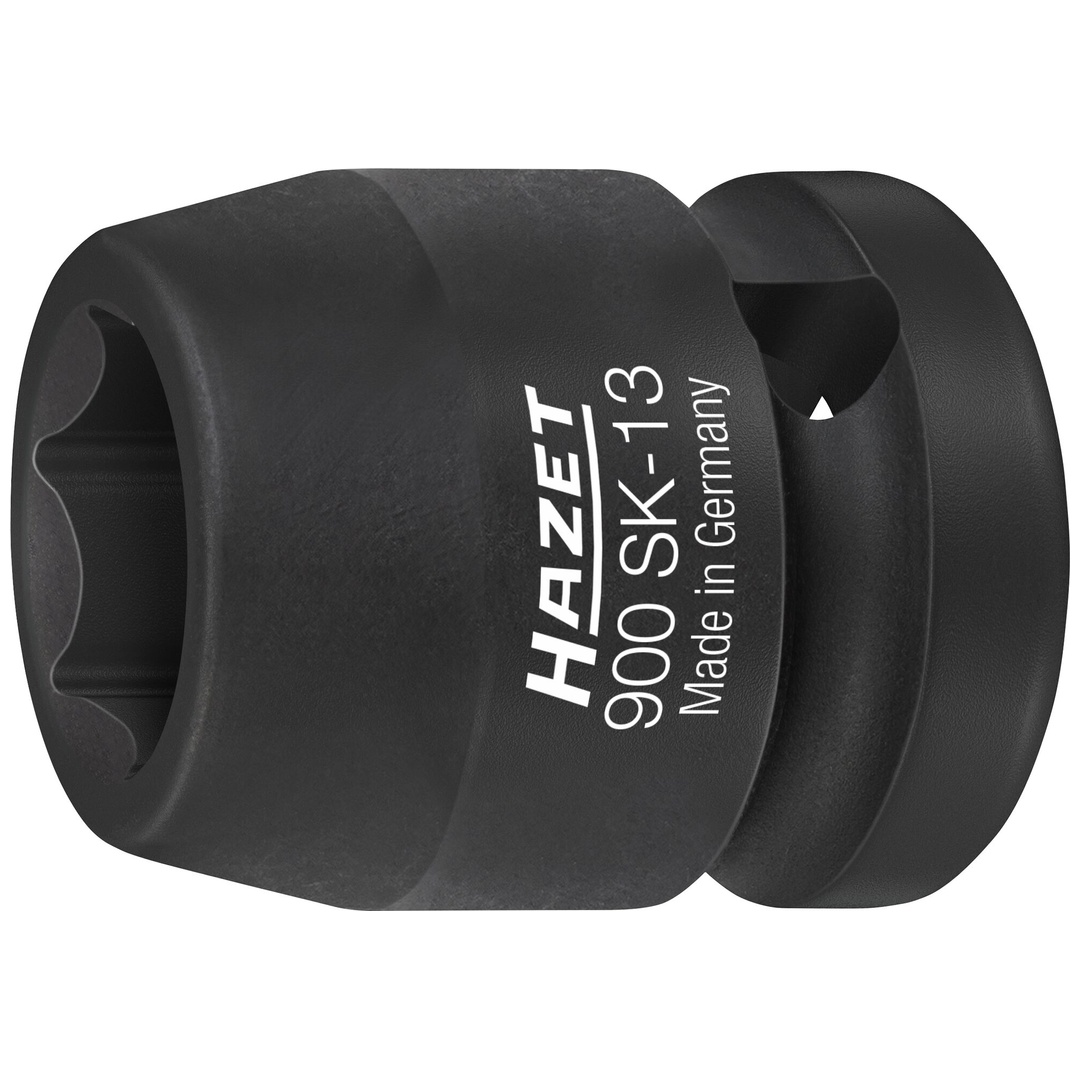 Hazet Schlag-Maschinenschrauber Steckschlüsseleinsatz 900SK-13, 1/2 (12,5 mm) Vierkant hohl, Außen Sechskant-Tractionsprofil, SW 13 mm