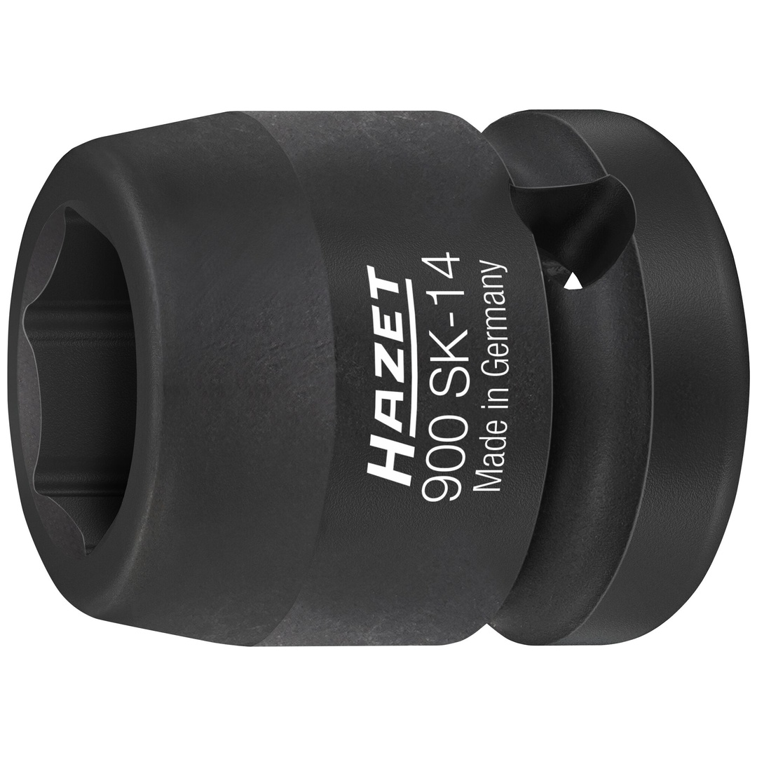 Hazet Schlag-Maschinenschrauber Steckschlüsseleinsatz 900SK-14, 1/2 (12,5 mm) Vierkant hohl, Außen Sechskant-Tractionsprofil, SW 14 mm