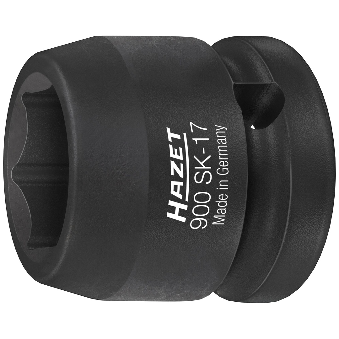 Hazet Schlag-Maschinenschrauber Steckschlüsseleinsatz 900SK-17, 1/2 (12,5 mm) Vierkant hohl, Außen Sechskant-Tractionsprofil, SW 17 mm