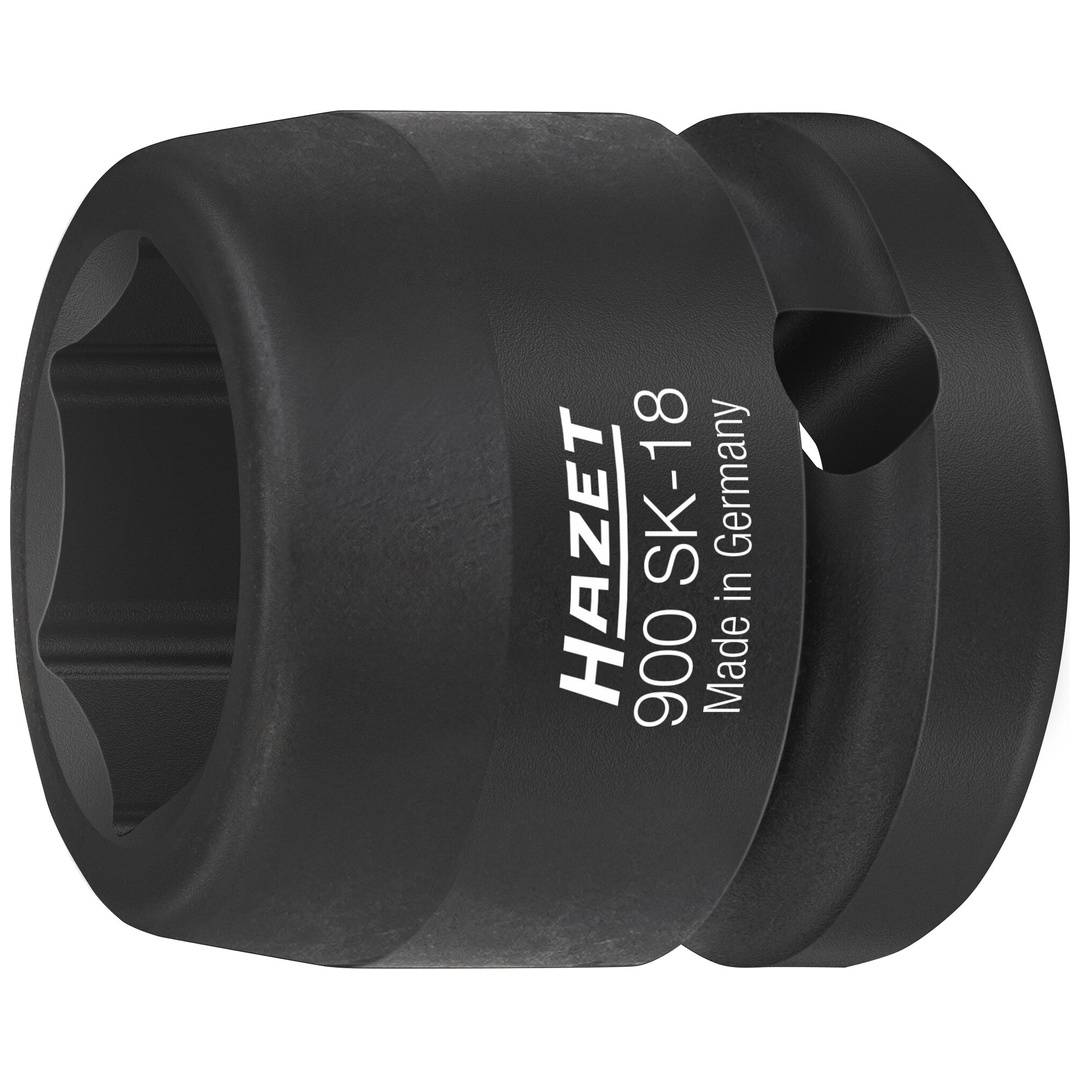 Hazet Schlag-Maschinenschrauber Steckschlüsseleinsatz 900SK-18, 1/2 (12,5 mm) Vierkant hohl, Außen Sechskant-Tractionsprofil, SW 18 mm