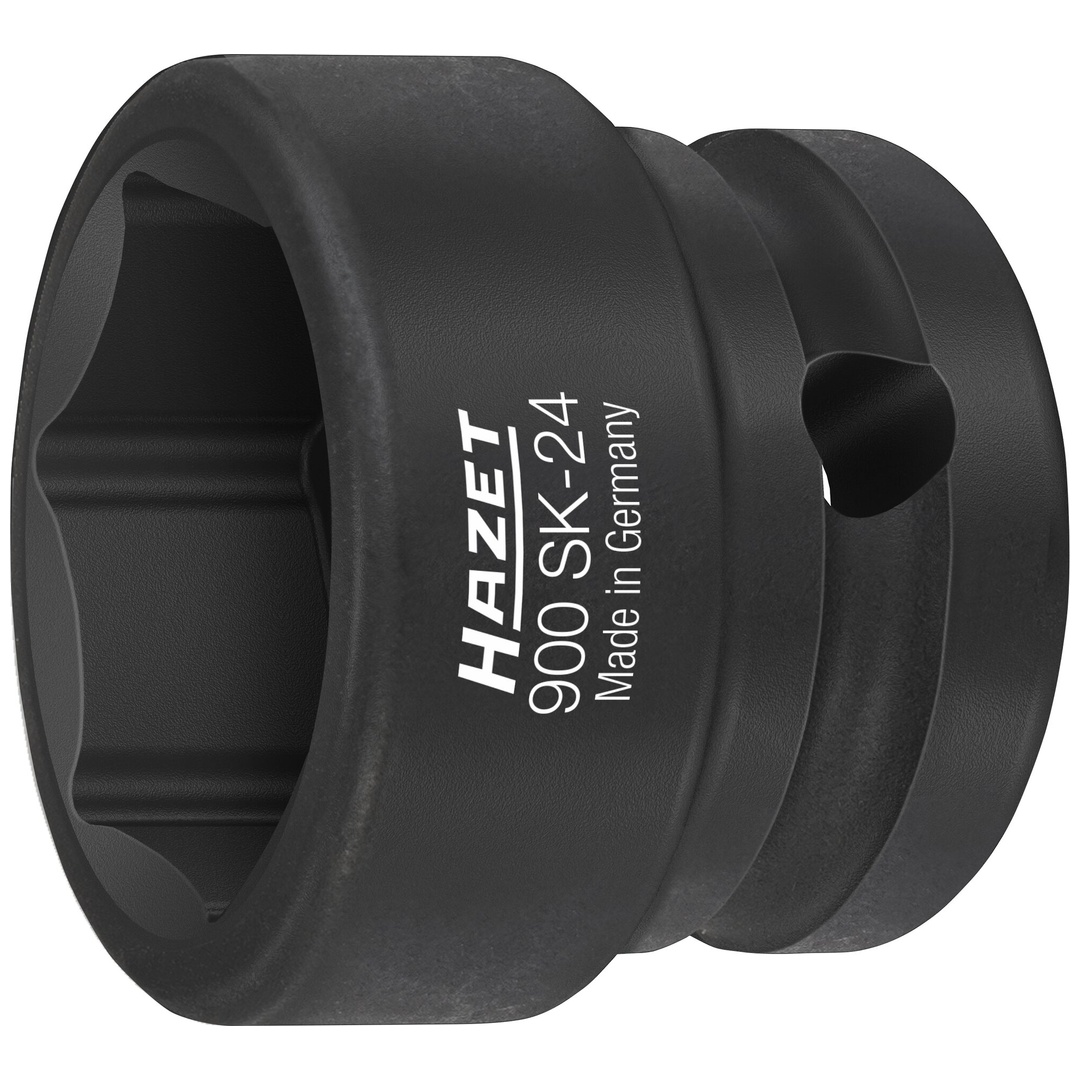 Hazet Schlag-Maschinenschrauber Steckschlüsseleinsatz 900SK-24, 1/2 (12,5 mm) Vierkant hohl, Außen Sechskant-Tractionsprofil, SW 24 mm