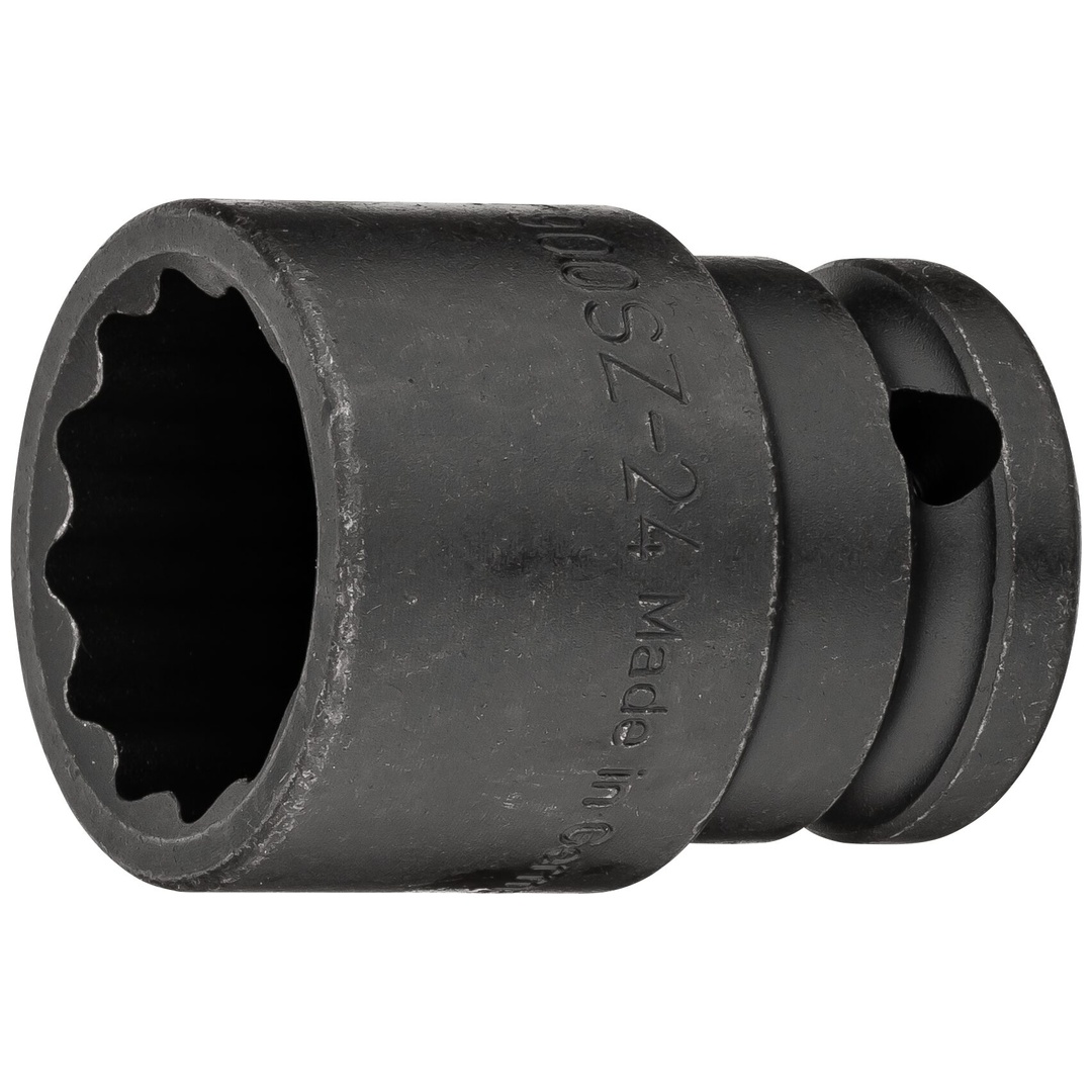 Hazet Schlag-Maschinenschrauber Steckschlüsseleinsatz 900SZ-24, 1/2 (12,5 mm) Vierkant hohl, Außen Doppelsechskant-Tractionsprofil, SW 24 mm