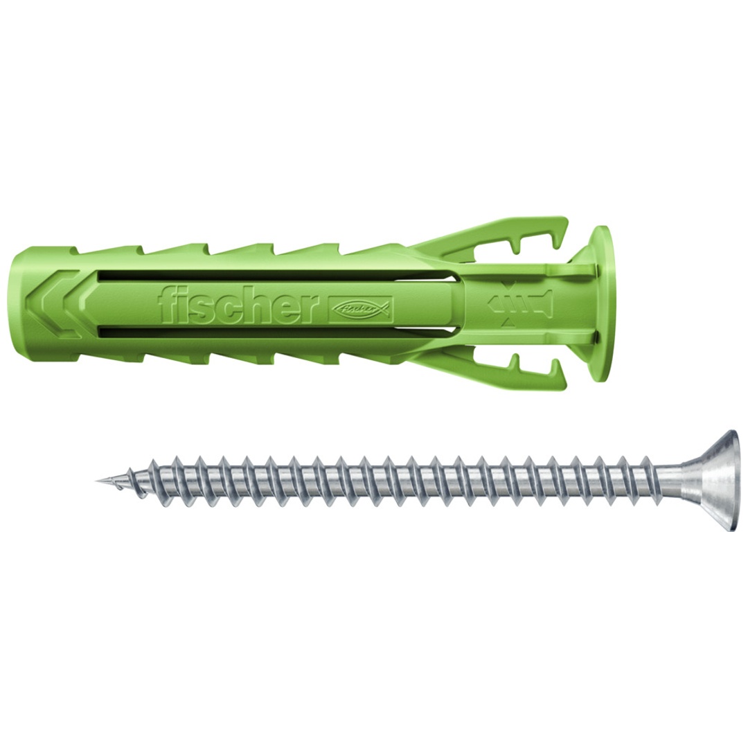 Fischer Dübel SX Plus Green 8x40 S (45 Stk.), incl. Spanplattenschraube 5 x 55