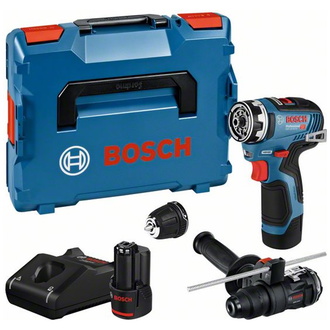 Bosch Akku-Bohrschrauber GSR 12V-35 FC, incl. 2x Akku GBA 3 Ah, Ladegerät, 2x Aufsatz, L-BOXX